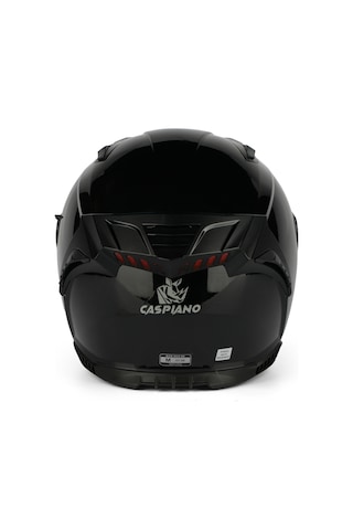 Caspiano Homer Full-face Led Işıklı Glossy Black Motosiklet Kaskı Ece-r 22.06 Sertifikalı Siyah