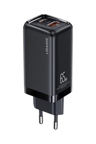 Usams T47 Cc153 65w Dual-port Super Si Hızlı Şarj Dizüstü Bilgisayar Tablet Macbook Siyah