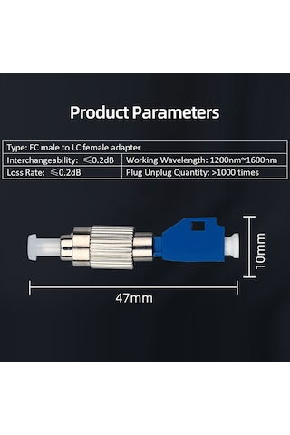 Dofolink Fc Erkek-lc Dişi Fiber Optik Adaptörü: Yüksek Verimli, Düşük Kayıp, 1200-1600nm Dalga Boyu, 1000+ Takma-çıkarma