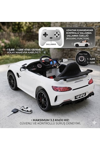 Öykü Bebek Dünyası 444 Gtr 12 Volt Lüks Akülü Araba Beyaz