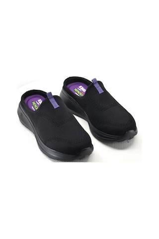 King Paolo Kadın Memory Foam Taban Terlik Siyah-mor