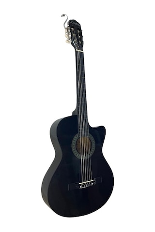 Longa Siyah 4/4 Tam Boy Klasik Gitar Kesik Kasa- Kılıf Pena Dahil