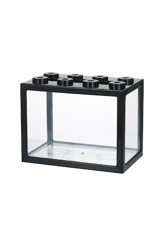 Youmex Siyah Mini Akvaryum, Plastik Blok Tasarımı, Küçük Balık Yetiştirme Kutusu