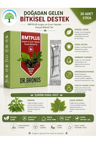 Çareburada Dr. Bronos Rmt Plus Isırgan Ve Çınar Yapraklı Karışık Bitkisel Toz 30 Stick
