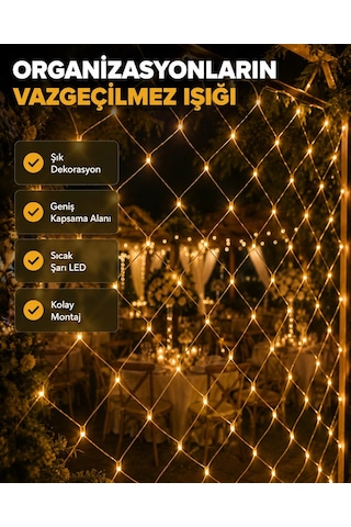 Led Ağ Işık Dekoratif File Aydınlatma Balkon Oda Ve Bahçe Süsleme Yeni Nesil Karışık