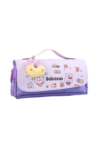 Agoodshop Büyük Kapasiteli Kalem Kutusu Tuval Çok Katmanlı Dekompresyon Kalem Kutusu Ad-4001