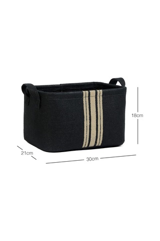 Ocean Home Textile Siyah Renk Çizgili Jüt Sepet 30 X 21 X 18 Cm Genel
