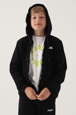 Kappa Siyah Fermuar Baskılı Erkek Çocuk Sweatshirt