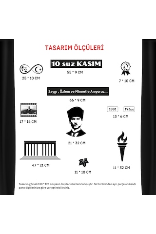 10 Kasım Atatürk'ü Anma Okul Panosu Tasarımı