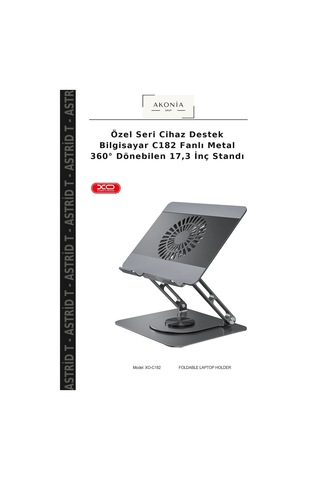 Özel Seri Cihaz Destek Bilgisayar C182 Fanlı Metal 360 Dönebilen 17,3 İnç Standı