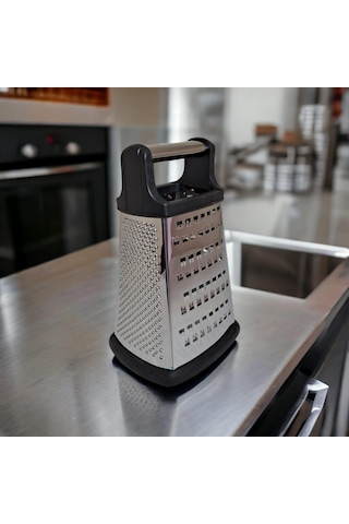 Lüx Saplı 4 Köşe Rende 20 Cm Kutu Rende 3 Fonksiyonlu Kule Rende Peynir Sebze Patates Rende