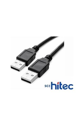 Schitec Usb-a To Usb-a Veri Ve Şarj Kablosu Erkek/erkek Siyah