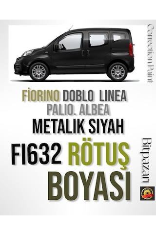 Fi632 Metalik Siyah - Rötüş Boyası , Linea Doblo , Fiorino , Palio , Punto , Marea , Albea