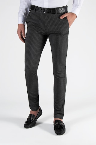 Terapi Men Füme Çizgili Slim Fit Pamuklu İtalyan Kesim Pantolon Koyu Gri