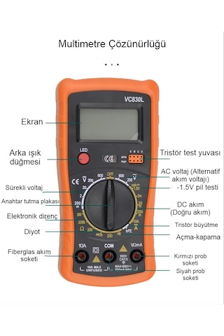 60w Ayarlanabilir Elektrikli Havya Kiti Lehim Dijital Multimetre