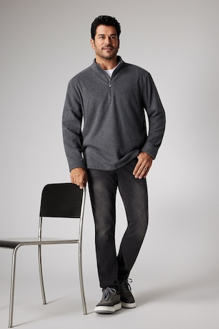 AC&Co / Altınyıldız Classics Anti-Pilling Tüylenme Yapmayan Bato Yaka Erkek Polar Sweatshirt Antrasit Melanj