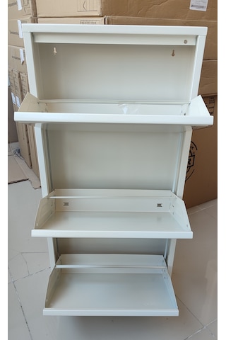 Kaser Marka 3 Kapaklı Metal Ayakkabılık (539136099) Krem