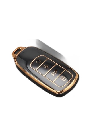 Chery Tiggo 8 Pro Omoda 5 Uyumlu Anahtar Koruma Kılıfı Gold Siyah