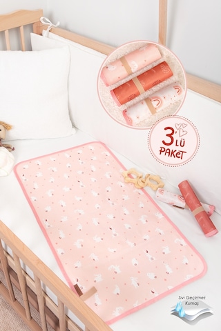 3lü Alt Açma Değiştirme Örtü Sıvı Geçirmez Koruyucu Alez Yıkanabilir Bebek Bakım Pedi XL SomonGrup