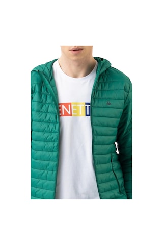 United Colors of Benetton Erkek Fermuarlı Kapüşonlu Mont Yeşil