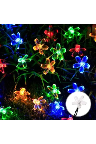 Yaozixa Güneş Enerji İle Çalışan 20 Led'li Dış Mekan Iç Mekan Dekoratif Işık Zinciri - Flaş Ve Sürekli Işık Modları, Su Geçirmez, 8-10 Saat Süre Renk