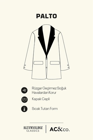 AC&Co / Altınyıldız Classics Erkek Lacı Standart Fit Normal Kesim Mono Yaka Armürlü Kapak Cepli Palto Laci