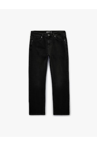 Koton Normal Bel Pamuklu Straight Fit Jean Pantolon - Mark Jean Siyah 6sam40294nd