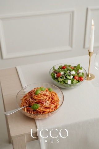 2 Adet 20cm Paris Yuvarlak Kase Seti - Salata Meyve Kasesi - Sunumluk Şık Pinterest Tabak Şeffaf