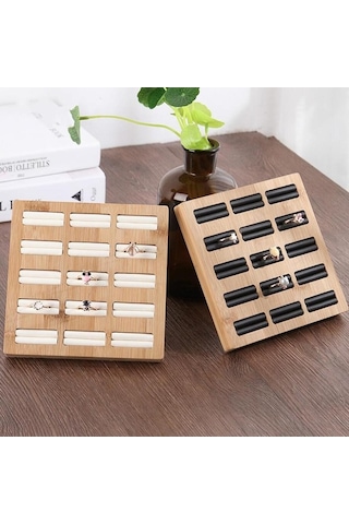 Trendooze Yüzükler Yuva Tutucu Tepsisi Stylea-14 Siyah Sergileme Mücevher Küpe Düzenleyici Ahşap 15 Vv