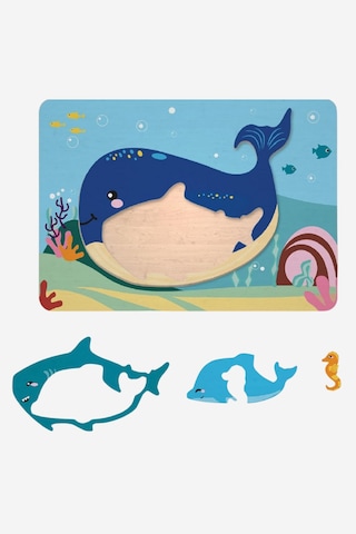 Bimbly Ahşap Deniz Temalı Puzzle 5 Parça Eğitici Ve Ekolojik Oyuncak 18 Ay+ Eğitici Oyuncaklar
