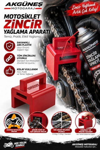 Motosiklet Zincir Yağlama Aparatı Evrensel Uyumlu, Tüm Zincirlere Uygun Zincir Yağlama Aleti 1