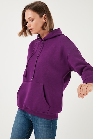 Lela Regular Fit Pamuklu Kapüşonlu Yaka Şardonlu Kışlık 2'Li Paket Bayan Sweat 5863854S2 Kahve-Mor