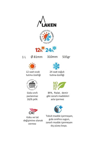 Laken Steel Thermo Lıquıds Flask 1 L - Metal