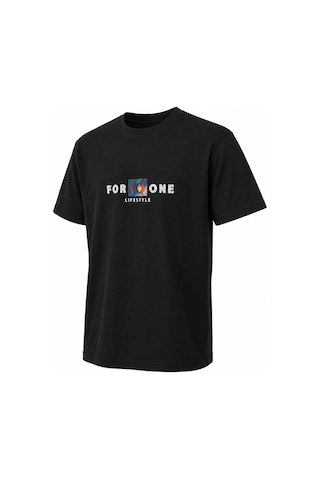 Trender For One Baskı Siyah Erkek Çocuk T-shirt 8032