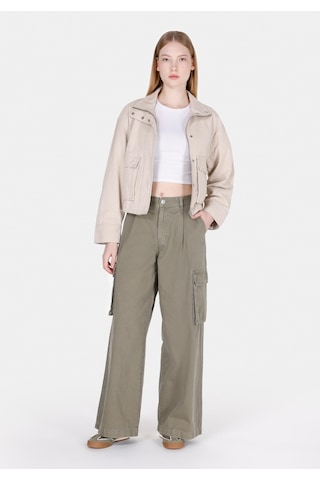 Colin's Colins Regular Fit Orta Bel Geniş Paça Kadın Yeşil Pantolon Cl1072481 Q1.v1 Kha Haki