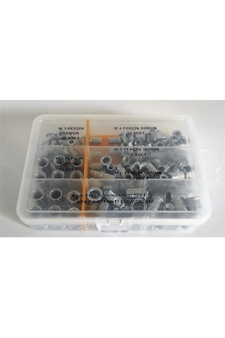 Ayaz Perçin Somun Seti 122 Parça Flanşlı Perçin Somun