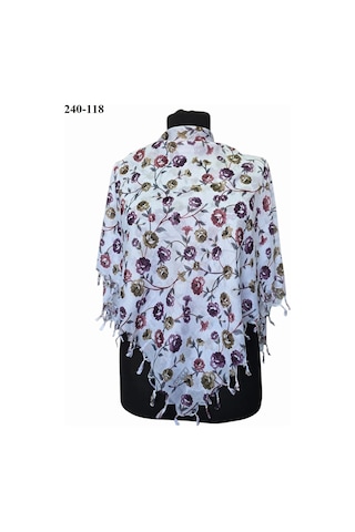 Dolce Cotton Desenli Sökme Boncuklu Eşarp 240-118 Çok Renkli