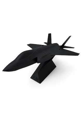 30 Cm Siyah Modern Jet Uçağı Dekoratif Masaüstü Biblo Teknolojik Tasarımlı Uçak Maketi Ofis Ve Oyun Odası Dekoru