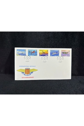 1979 Jersey Uluslararası Hava Rallisi İlk Gün Zarfı Fdc 25. Yıldönümü İnternational Air Rally 25. A  Teşhir Ürün