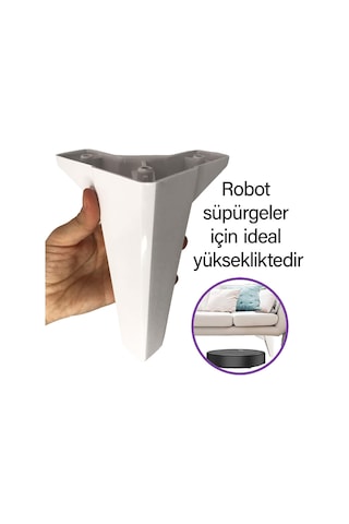 Serdivan 15 Cm Beyaz Lüx Mobilya Kanepe Sehpa Ünite Koltuk Ayağı Baza Ayak