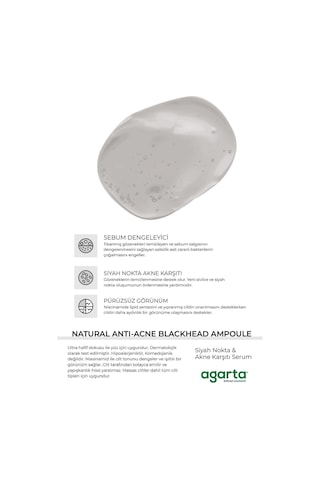 Agarta Natural Anti-Acne Blachead Ampoule Siyah Nokta & Akne Karşıtı Serum 50 ML