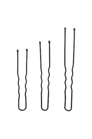 Dofolink 100 Adet Metal U Şekilli Saç İğnesi - Dalgalı Tip Saç Tutucu, Toplu Paket, Farklı Boyutlar, Siyah Renk, Saç Stili Oluşturucu Aksesuar Siyah