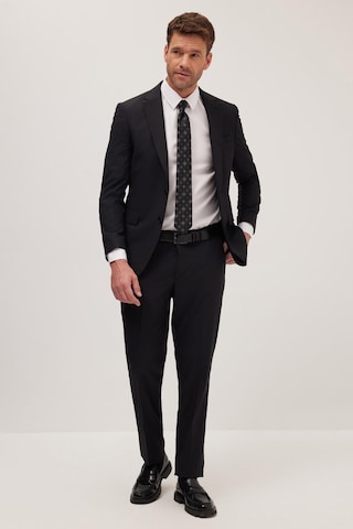 Tudors Erkek Slim Fit Mono Yaka Likralı Esnek Kumaş Siyah Takım Elbise-41301 Siyah