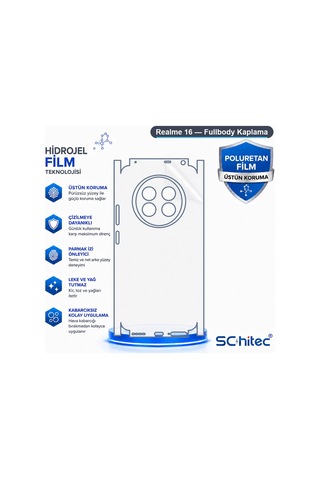 Realme 16 Uyumlu Fullbody Arka Kaplama Hidrojel Koruyucu Film 79013556