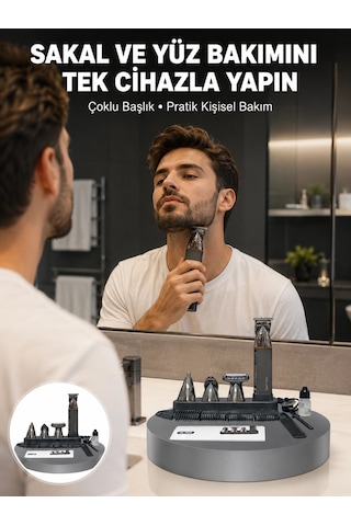 Çok Fonksiyonlu 9 U 1 Arada Tıraş Makinesi Şarjlı Saç Sakal Düzeltici Yeni Nesil