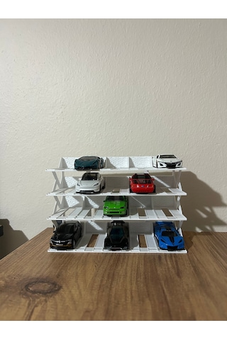 Hot Wheels Uyumlu 20 Araçlık Stand 1/64 Beyaz R3d-001-blk-2