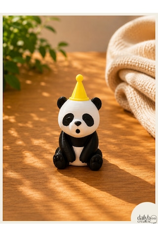 Mum Üfleyen Panda Pasta Süsü-doğum Günü,parti,pasta Süsleme-figür Oyuncak 0 - 20