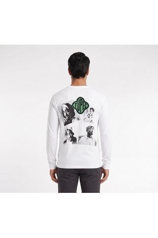 Blow Up Tupac Baskılı Beyaz Erkek Sweatshirt 12008 Siyah