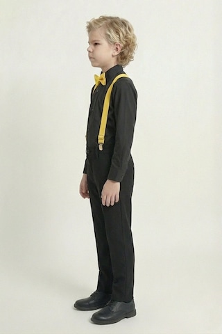 Mnk Baby & Kids Renkli Gömlekli Erkek Çocuk Takım M00788 Siyah - Sarı