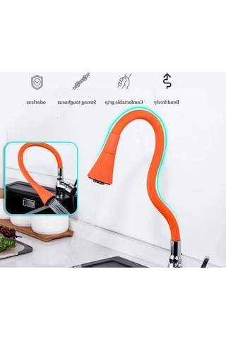 52 Cm Esnek Silikon Musluk Başlığı - Oynar Ve Kıvrılabilir Su Yönlendirici 0.2mm Kenar Kalınlığı